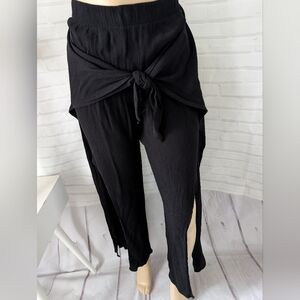 Kona Sol Black Pants with Tie Front